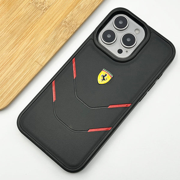 Sports Car FR Logo Side Four Line Design Leather Case - iPhone