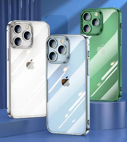 iPhone 15 Series Crystal Clear Chrome Electroplated Bumper Case