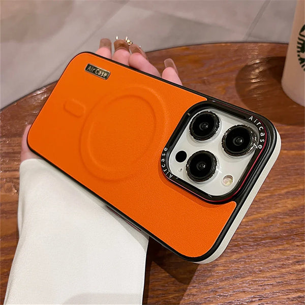 Luxury Leather Magnetic Soft Silicone iPhone Case