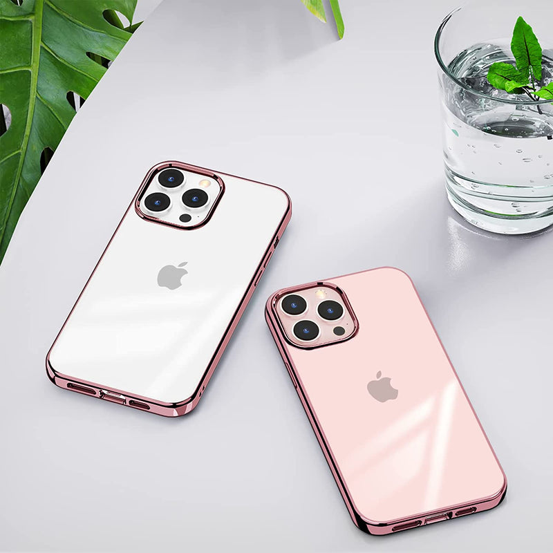 iPhone 15 Series Crystal Clear Chrome Electroplated Bumper Case