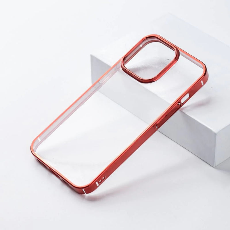 iPhone 15 Series Crystal Clear Chrome Electroplated Bumper Case