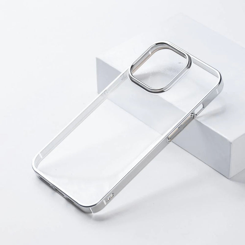 iPhone 15 Series Crystal Clear Chrome Electroplated Bumper Case